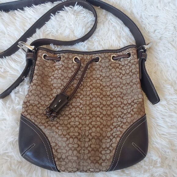 Coach  Brown Crossbody Bag w/Leather Strap and Silver Hardware - Picture 3 of 8